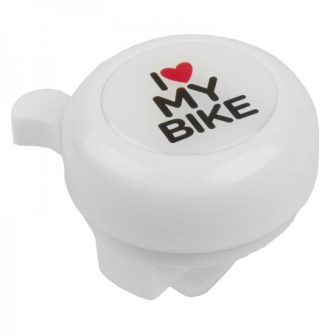 Accesorii-Design-Ornament - Sonerie biciclete I Love My Bike, culoare alb