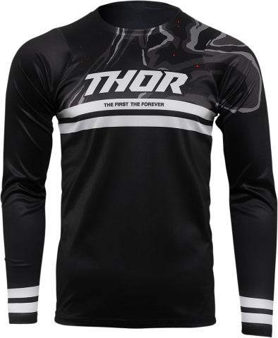 Echipamente - Tricou biciclisti Thor, culoare negru/alb, marime 2XL