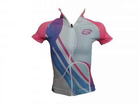 Tricouri - Tricou Ciclism Copii Culoare Roz/Albastru Marime 6 Ani