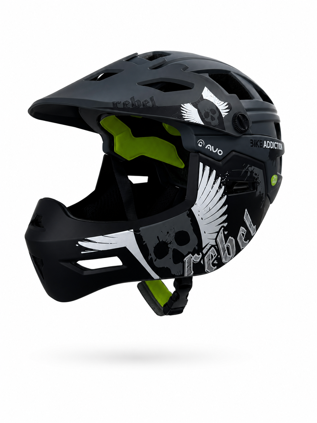 Casca bibiclete trotinete MOON KS11 FULL FACE marime S (53-55cm) gri negru alb mat AVO REBEL