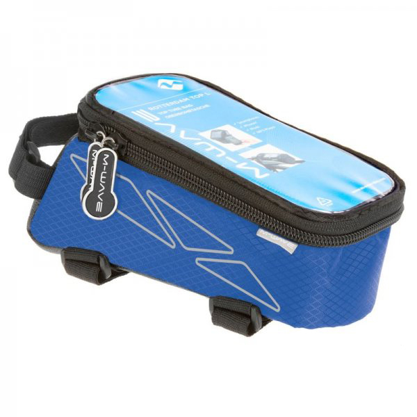 Geanta pentru bicicleta,suport de telefon impermeabil,prindre pe cadru, albastru