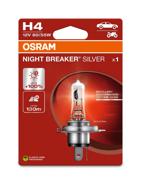 BEC 12V H4 60/55 W NIGHT BREAKER SILVER +100% BLISTER 1 BUC OSRAM [1]
