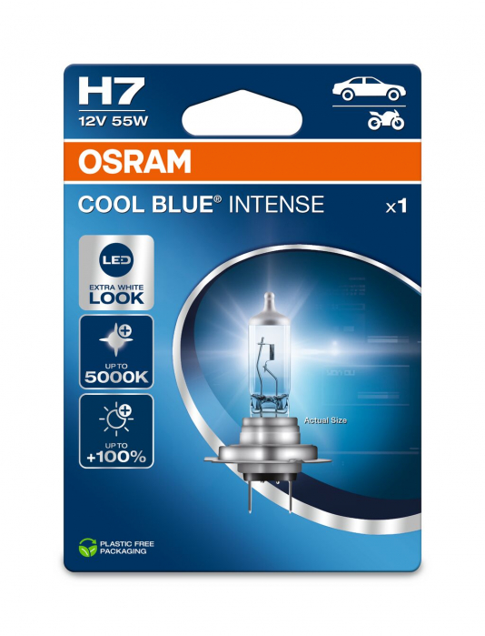 BEC 12V H7 55 W COOL BLUE INTENSE BLISTER NextGen 1 BUC OSRAM [2]