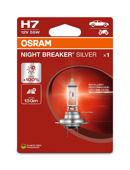 BEC 12V H7 55 W NIGHT BREAKER SILVER +100% BLISTER 1 BUC OSRAM [2]