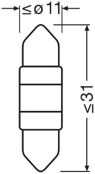BEC AUXILIAR CU LED 12V (C5W 31mm) WHITE 6000K BLI 1 BUC OSRAM [1]