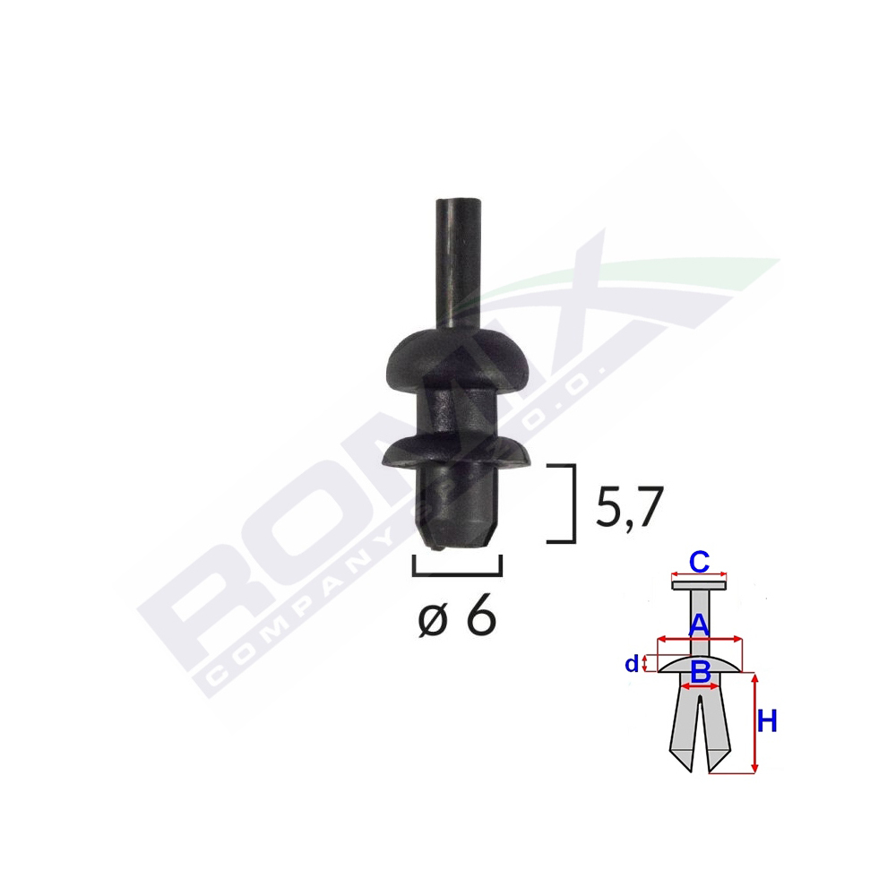CLIPS FIXARE AGATATOR CITROEN FIAT PEUGEOT SEAT SKODA - NEGRU SET 10 BUC [2]