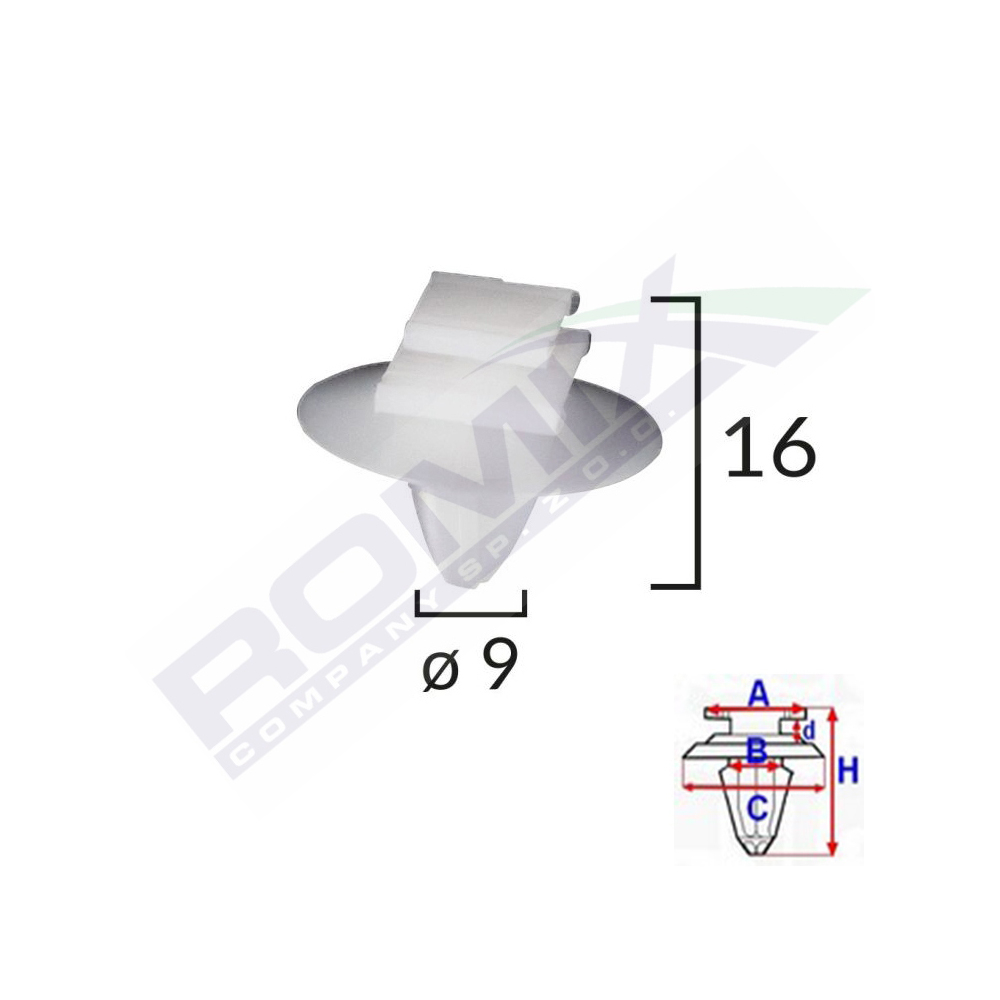 CLIPS FIXARE ELEMENTE EXTERIOARE PENTRU FIAT/LANCIA/ALFA ROMEO/PEUGEOT - ALB SET 10 BUC [2]