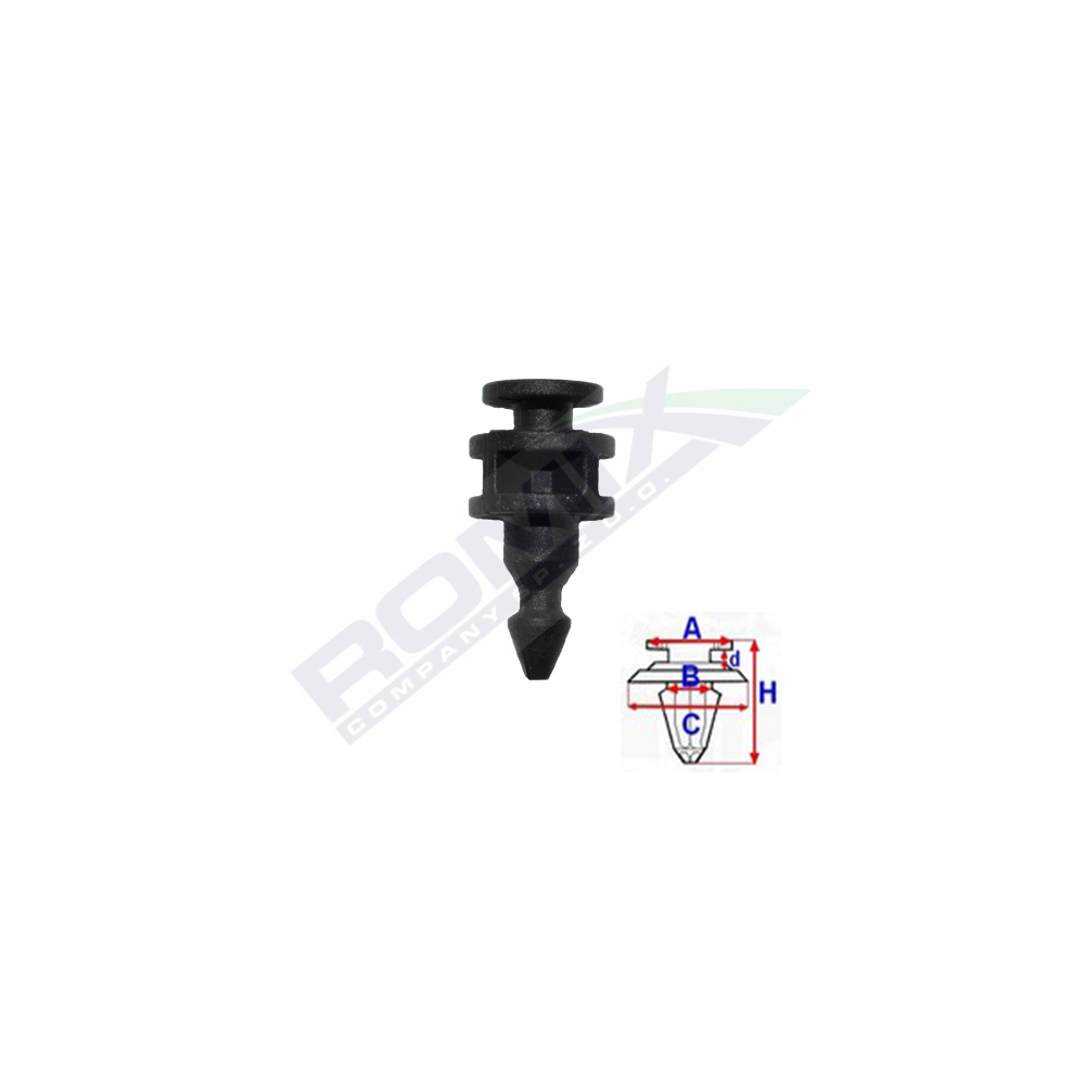 CLIPS FIXARE LUMINI SPATE PENTRU VW, MERCEDES 6.7X22.6MM NEGRU - SET 5 BUC [2]