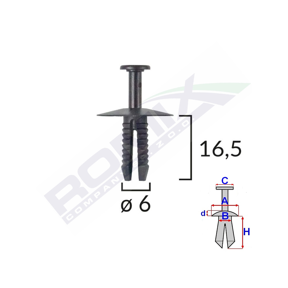 CLIPS FIXARE PENTRU BMW/MINI/OPEL 6X16.5MM - NEGRU SET 10 BUC [1]