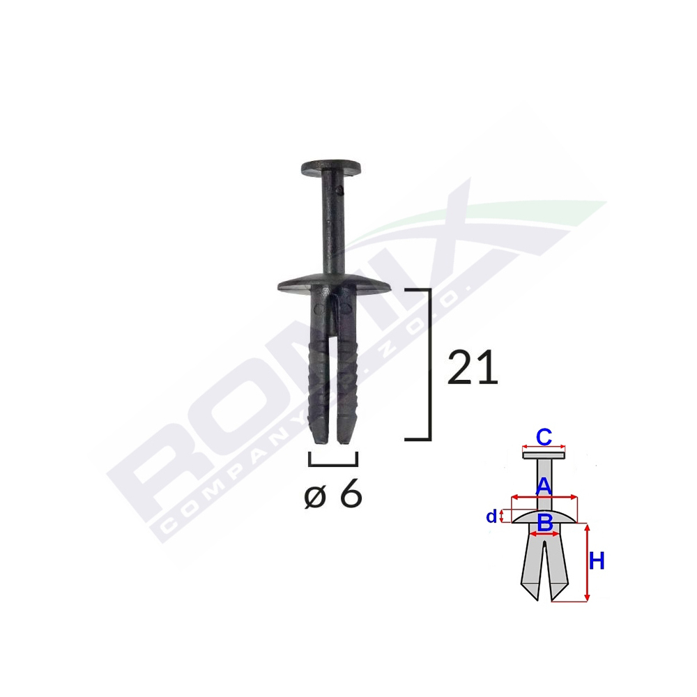 CLIPS FIXARE PENTRU BMW/OPEL 6X21MM - NEGRU SET 10 BUC [1]