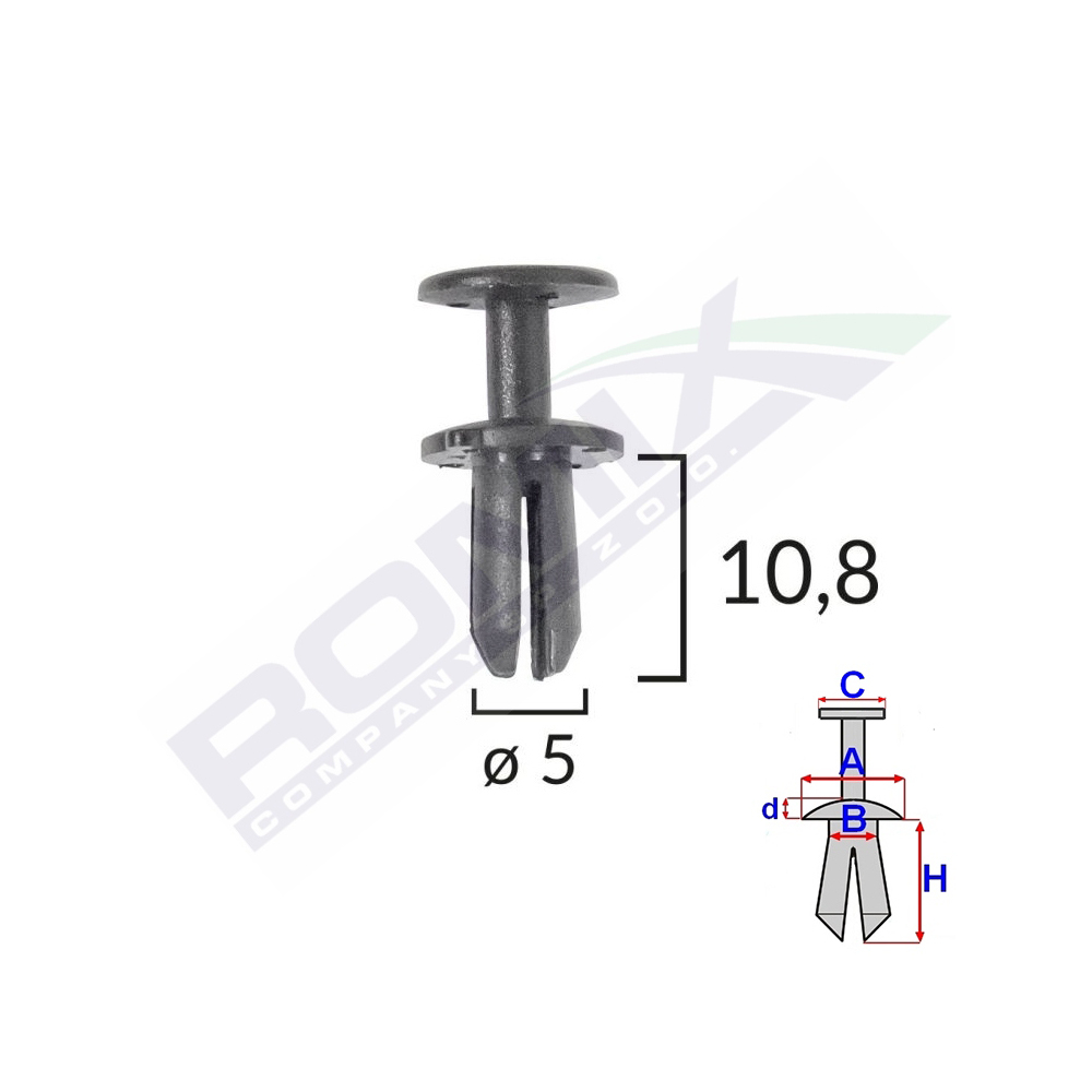 CLIPS FIXARE PENTRU GRUP VAG 5X10.8MM NEGRU - SET 10 BUC [1]