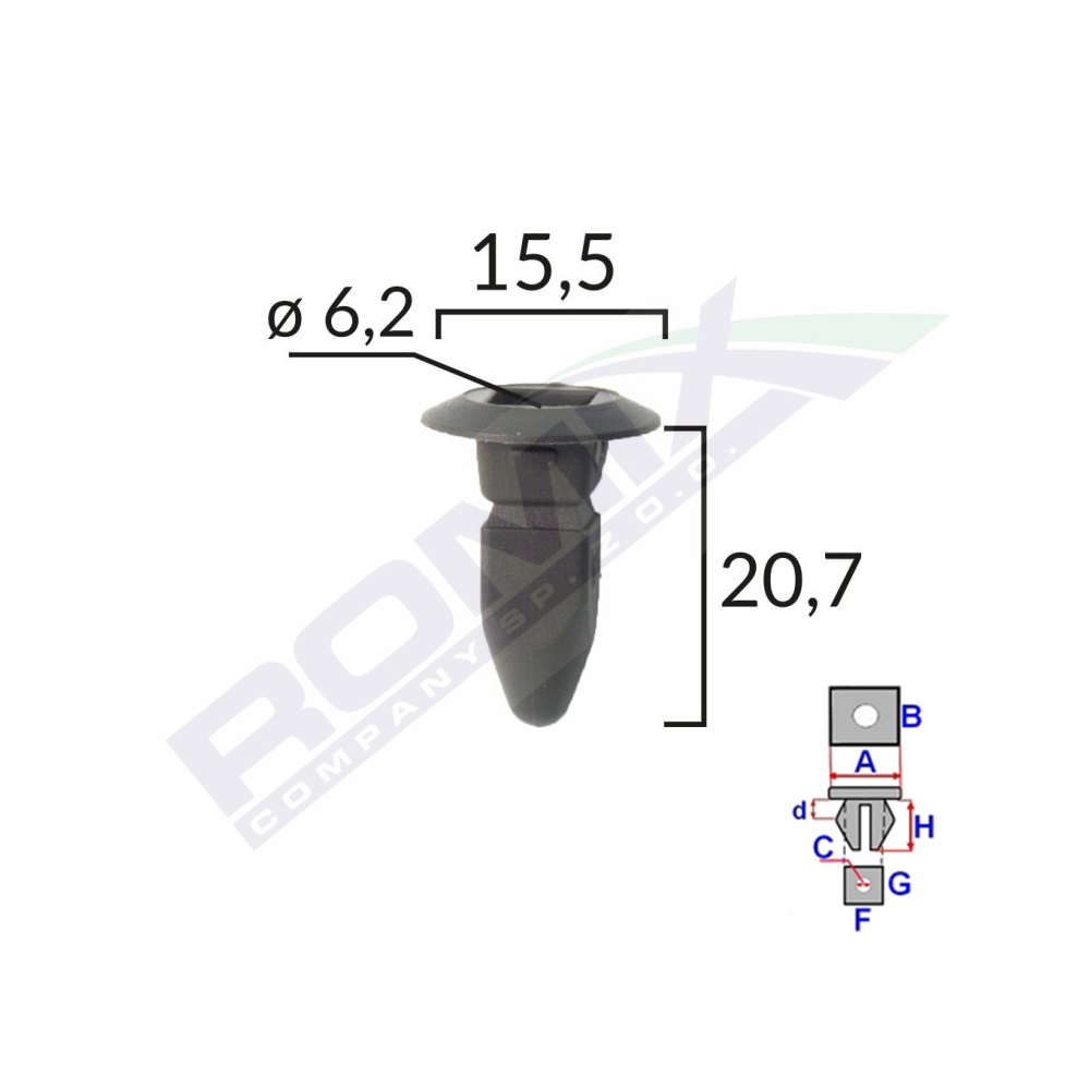 CLIPS FIXARE PENTRU GRUP VAG - NEGRU SET 10 BUC [2]