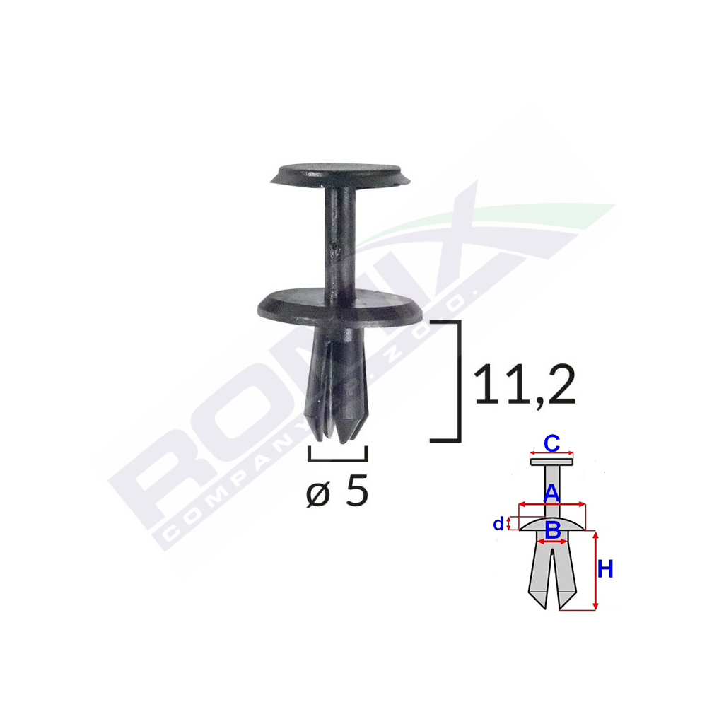 CLIPS FIXARE PENTRU MERCEDES 5X11.2MM - NEGRU SET 10 BUC [2]