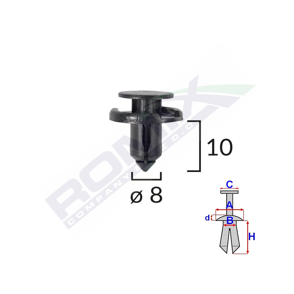 CLIPS FIXARE PENTRU NISSAN/TOYOTA/LEXUS/SUZUKI 8X10MM - NEGRU SET 10 BUC [1]