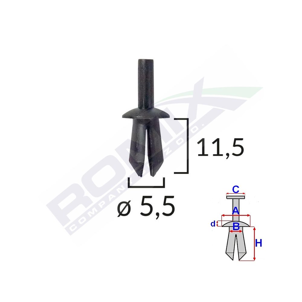 CLIPS FIXARE PENTRU RENAULT/VW AUDI FIAT SEAT - NEGRU SET 25 BUC [2]