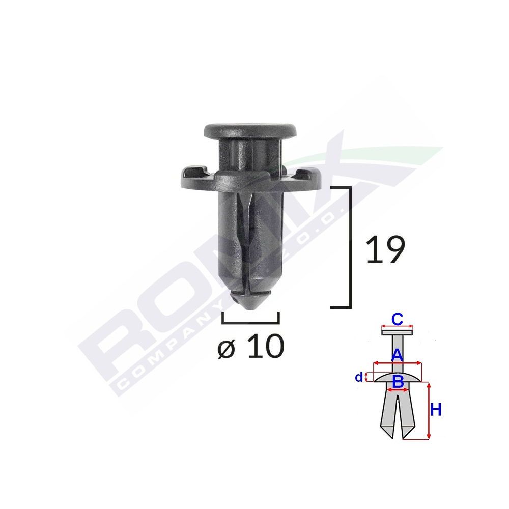 CLIPS FIXARE PENTRU SUBARU 10X19MM NEGRU - SET 10 BUC [2]