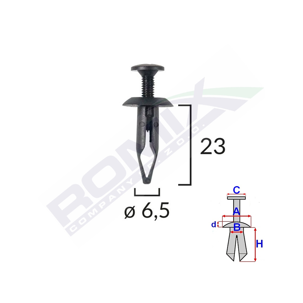 CLIPS FIXARE UNIVERSAL 6.5X23MM - NEGRU SET 10 BUC [1]