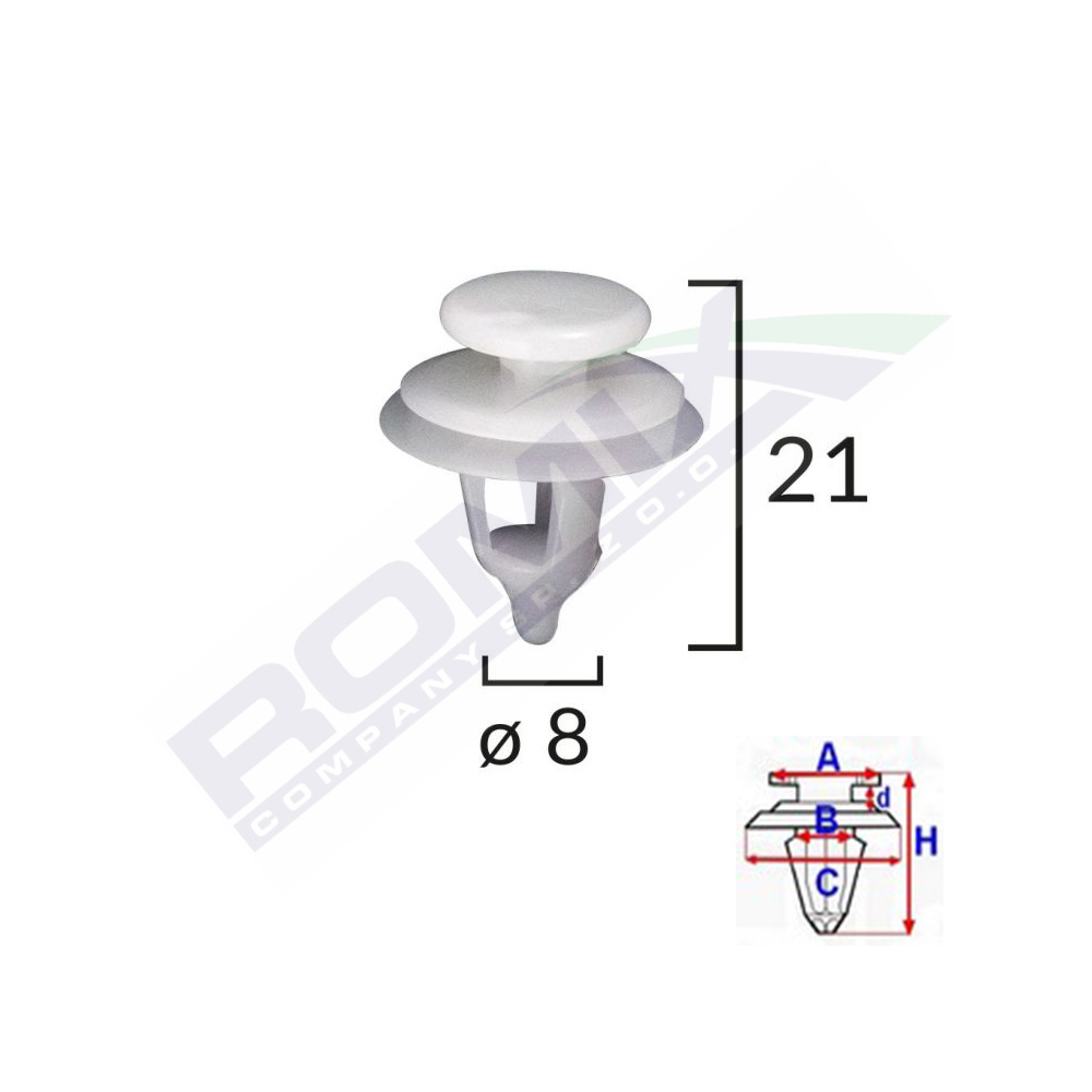 CLIPS TAPITERIE PENTRU CITROEN/PEUGEOT - ALB SET 10 BUC [2]
