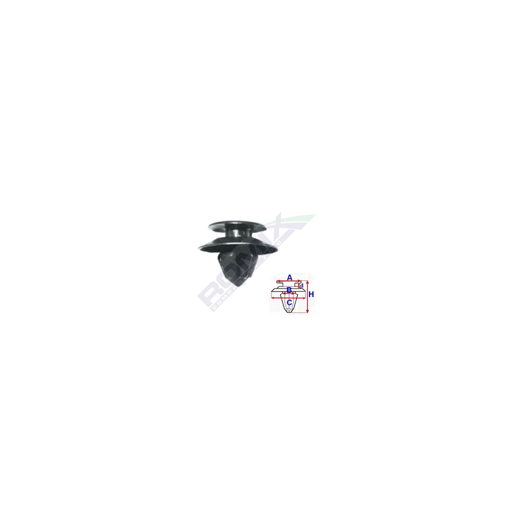CLIPS TAPITERIE PENTRU MERCEDES 8.1X13.2MM - NEGRU SET 10 BUC [2]