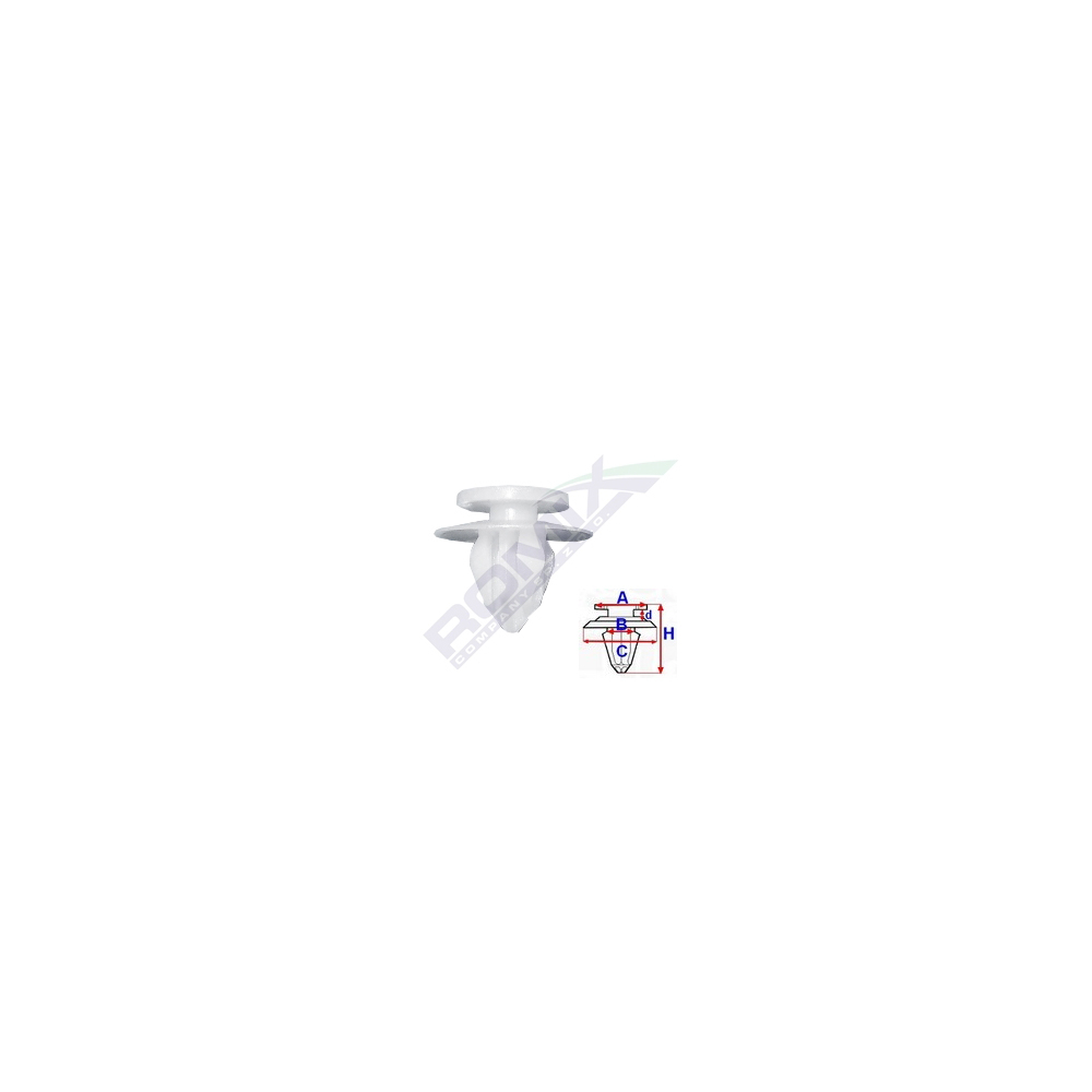 CLIPS TAPITERIE PENTRU MITSUBISHI/TOYOTA/HONDA/HYUNDAI/LEXUS 8.6X17.2MM - ALB SET 10 BUC [2]
