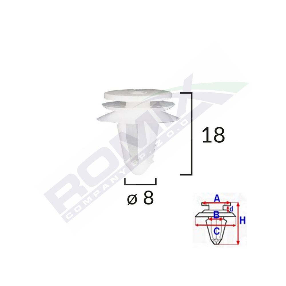 CLIPS TAPITERIE PENTRU SEAT VW 8X18MM - GRI SET 10 BUC [2]