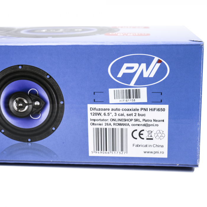 DIFUZOARE AUTO COAXIALE PNI HIFI650, 120W, 16.5 CM, 3 CAI, GRILA INCLUSA, SET 2 BUC [5]