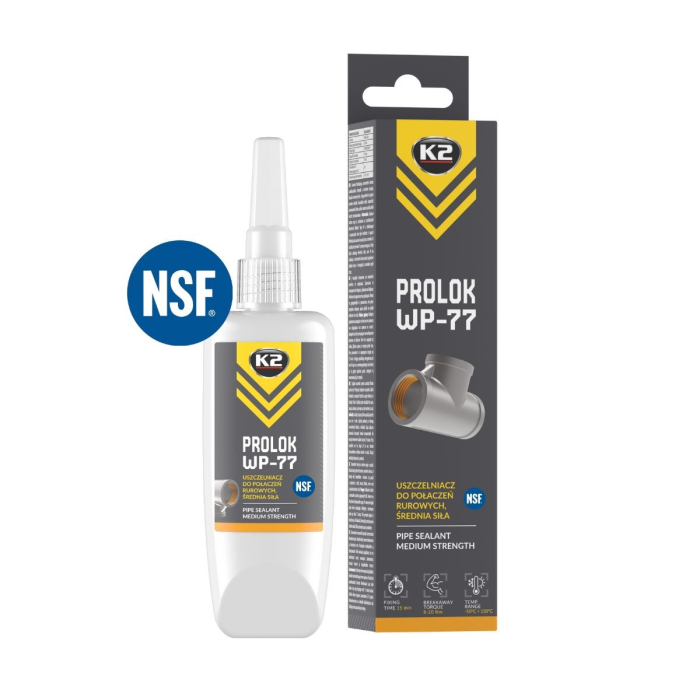 K2 PROLOK WP-77 50ml Etanșant pentru îmbinările țevilor, rezistență medie [1]