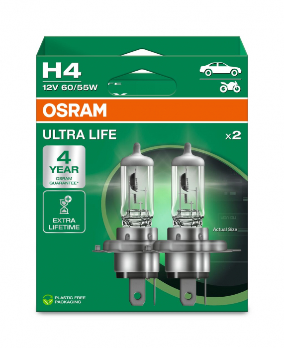 SET 2 BECURI 12V H4 60/55 W ULTRA LIFE OSRAM [1]