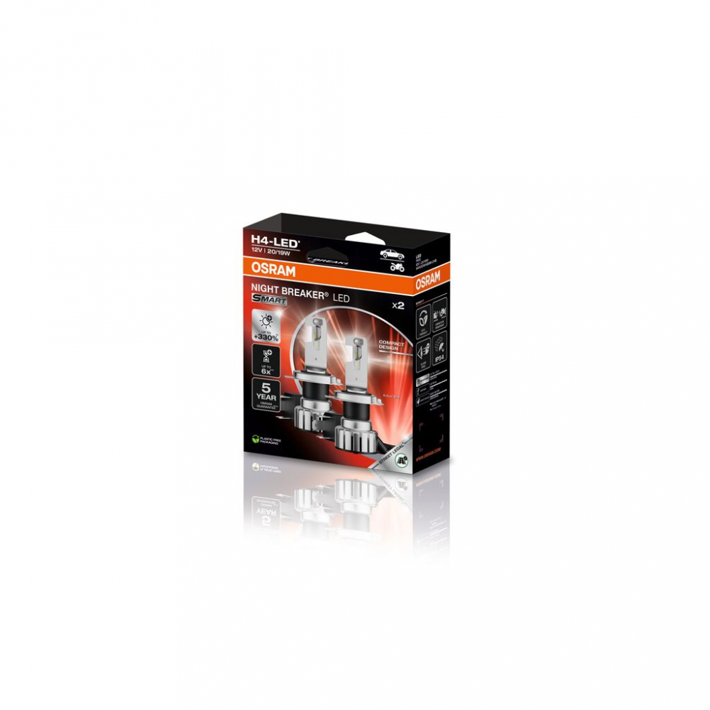 SET 2 BECURI NIGHT BREAKER LED SMART H4 +330% BLISTER OMOLOGARE RAR [4]