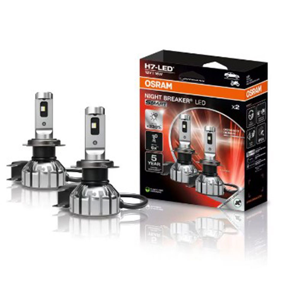 SET 2 BECURI NIGHT BREAKER LED SMART H7 +330% BLISTER OMOLOGARE RAR [2]