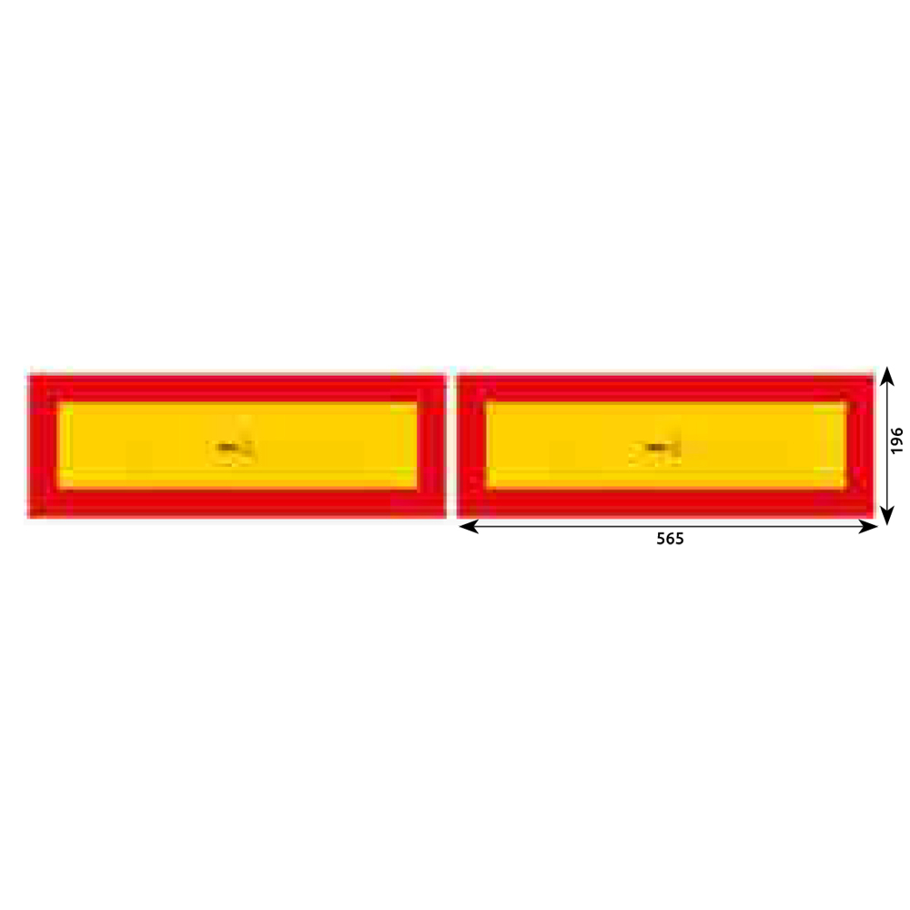 SET 2 PLACUTE REFLECTORIZANTE 565X196 MM GALBEN/ ROSU ALUMINIU HICO [1]