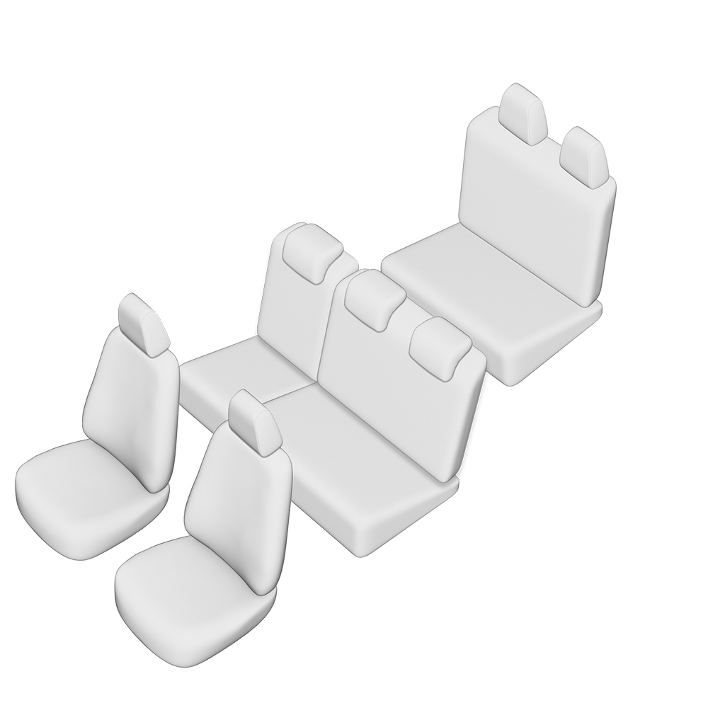 SET HUSE SCAUN UMBRELLA PENTRU DACIA LOGAN MCV 7 LOCURI 2004-2013 (BANCHETA FRACTIONATA) TIP 1 CU TETIERE SPATE IN FORMA DE L [2]