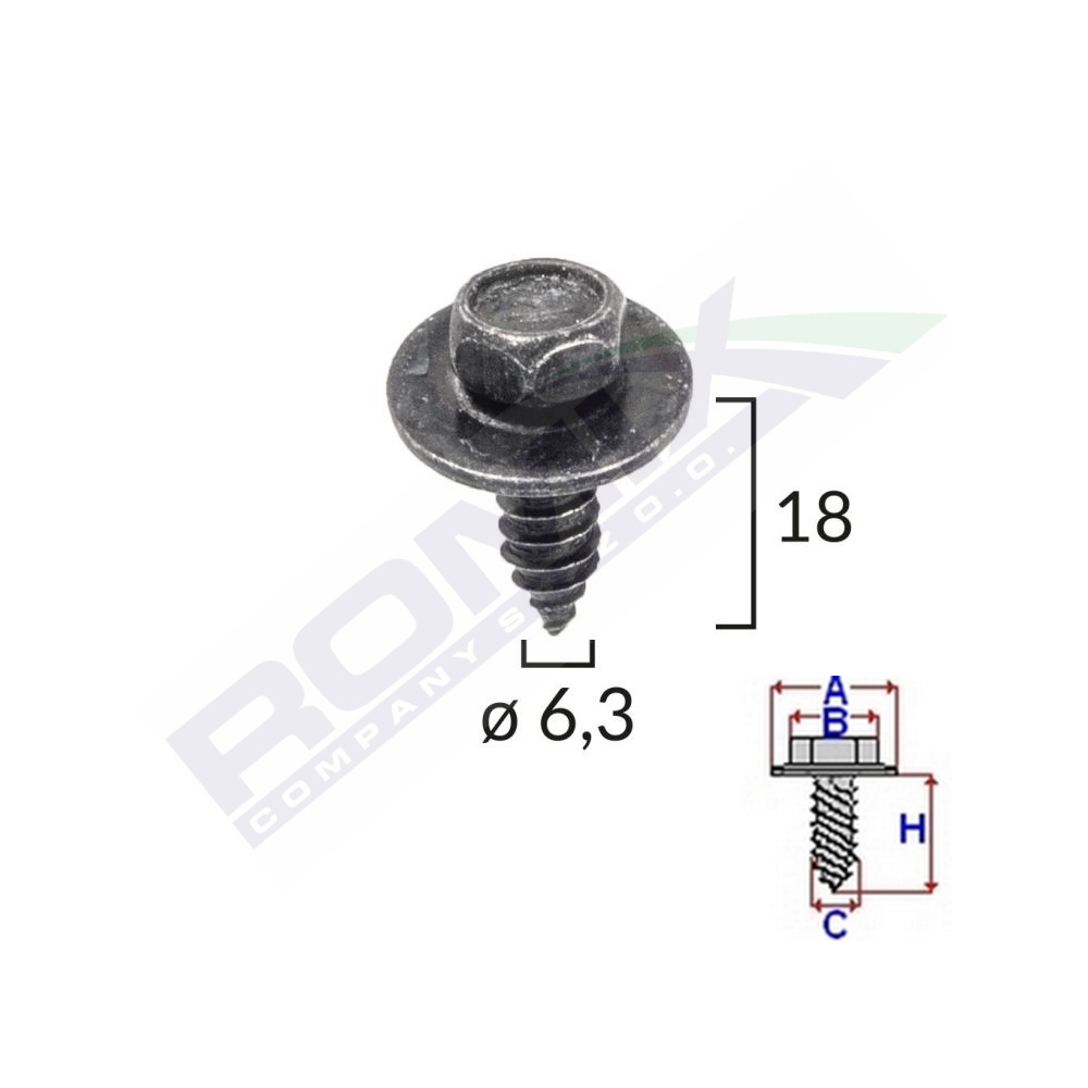 SURUB CU CAP HEXAGONAL CU DIAMETRU 6.2 MM SET 10 BUC [2]
