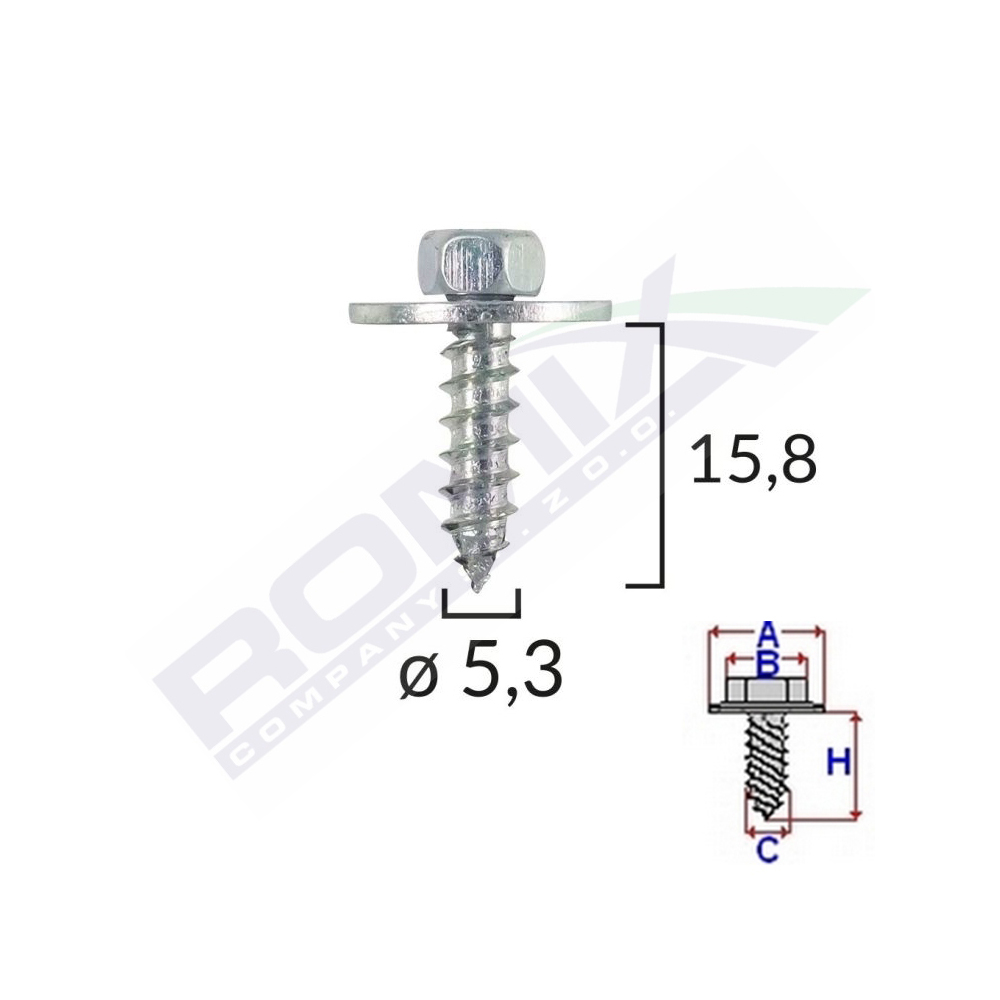 SURUB CU SAIBA FORD OPEL 5.5X19MM SET 10 BUC [1]