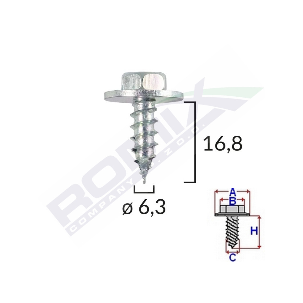 SURUB CU SAIBA UNIVERSAL 6.3X16.8MM SET 10 BUC [1]