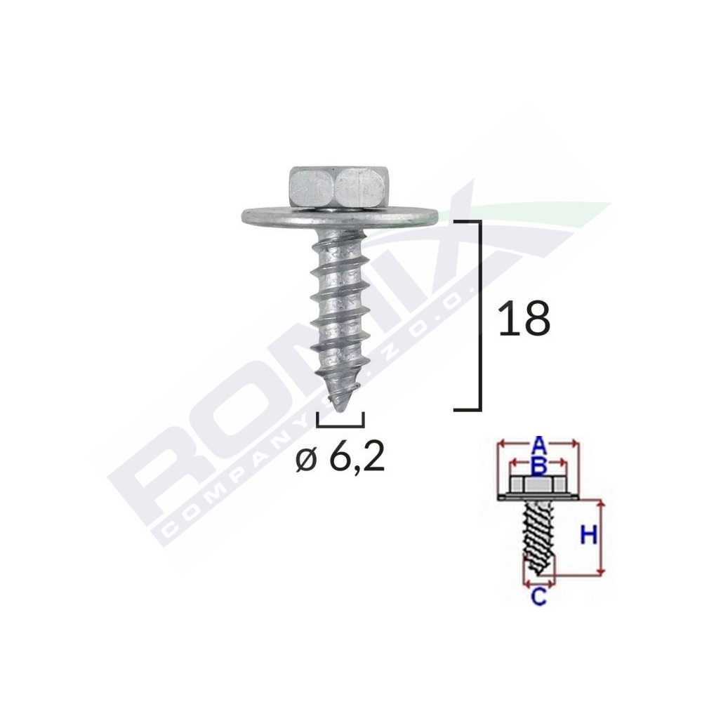 SURUB FIXARE ELEMENTE MOTOR PENTRU TOYOTA 6.2X18MM SET 10 BUC [2]