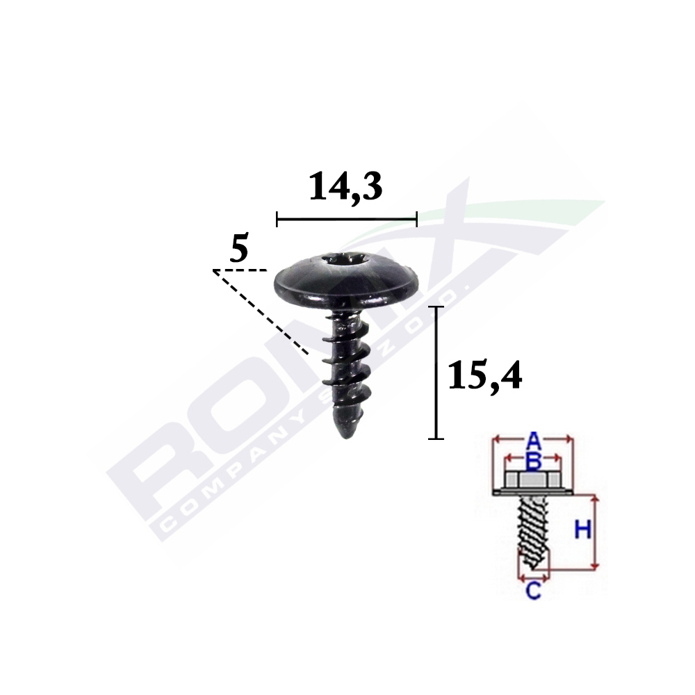 SURUB FIXARE PENTRU AUDI,VW, SKODA5X15.4MM SET 10 BUC [1]