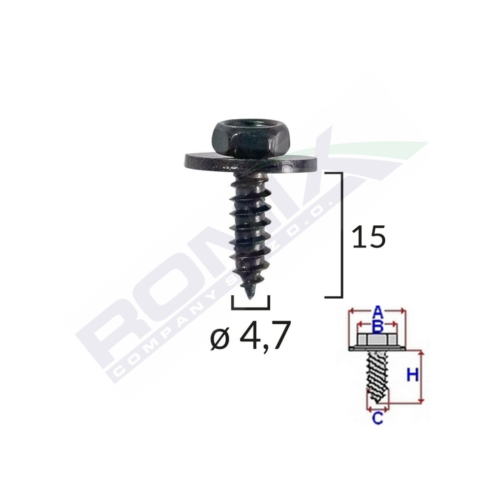 SURUB UNIVERSAL FIXARE NEGRU 4.7X15MM SET 10 BUC [2]