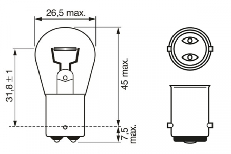 BEC 12V P21W 21W PURE LIGHT SET 10 BUC BOSCH [3]