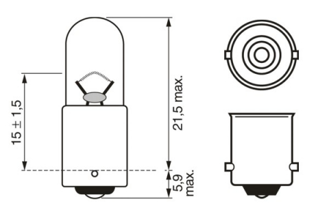 ACCESORII AUTO - SET 2 BECURI 12V T4W 4W PURE LIGHT (blister) BOSCH