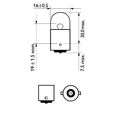 BEC AUXILIAR R10W 12V SET 10 buc PHILIPS [2]