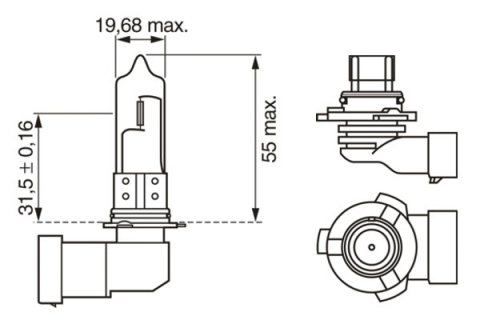 BEC 12V HB3 60W PURE LIGHT BOSCH [4]