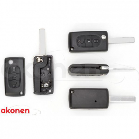 ACCESORII INTERIOR - CARCASA CHEIE CONTACT PENTRU CITROEN BERLINGO / C2 / C3. 3 BUTOANE. CU CHEIE