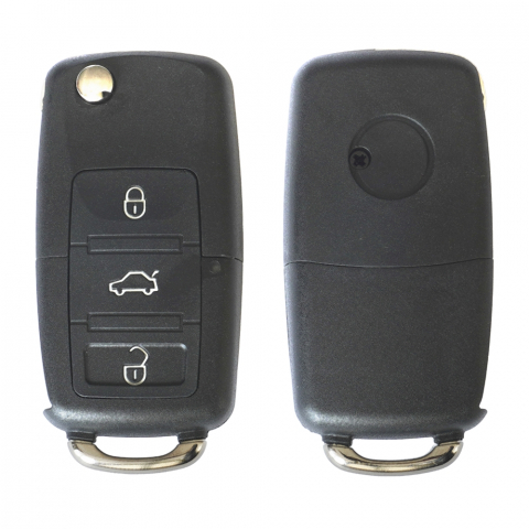 CARCASA CHEIE CONTACT PENTRU VOLKSWAGEN JETTA / PASSAT (B5-B6-B7) / POLO / SCIROCCO / TIGUAN, 3 BUTOANE, CU CHEIE [1]