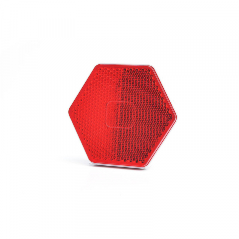 ACCESORII AUTO - CATADIOPTRU HAXAGONAL CU ADEZIV, 1203 UO6, ROSU WAS