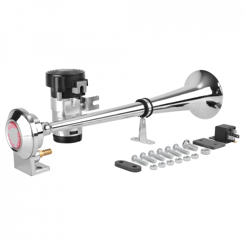 PIESE AUTO AFTERMARKET & OEM - CLAXON CAMION CROM CU 1 GOARNA, MARINE, 24V 1A CU COMPRESOR