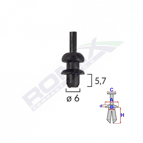 ECHIPAMENTE SERVICE - CLIPS FIXARE AGATATOR CITROEN FIAT PEUGEOT SEAT SKODA - NEGRU SET 10 BUC
