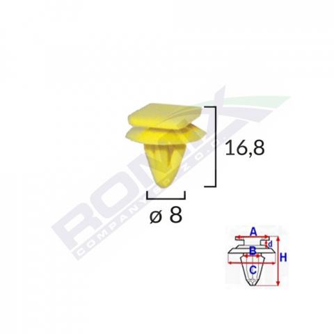 CONSUMABILE SERVICE - CLIPS FIXARE BANDOURI LATERALE HYUNDAI SET 10 BUC