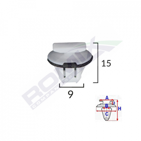 ECHIPAMENTE SERVICE - CLIPS FIXARE BARA PROTECTIE PENTRU NISSAN 9X15MM ALB SET 5 BUC