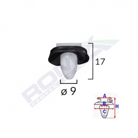 CLIPS FIXARE ELEMENTE EXTERIOARE PENTRU CITROEN/PEUGEOT/FIAT 9X17MM - ALB SET 10 BUC [1]